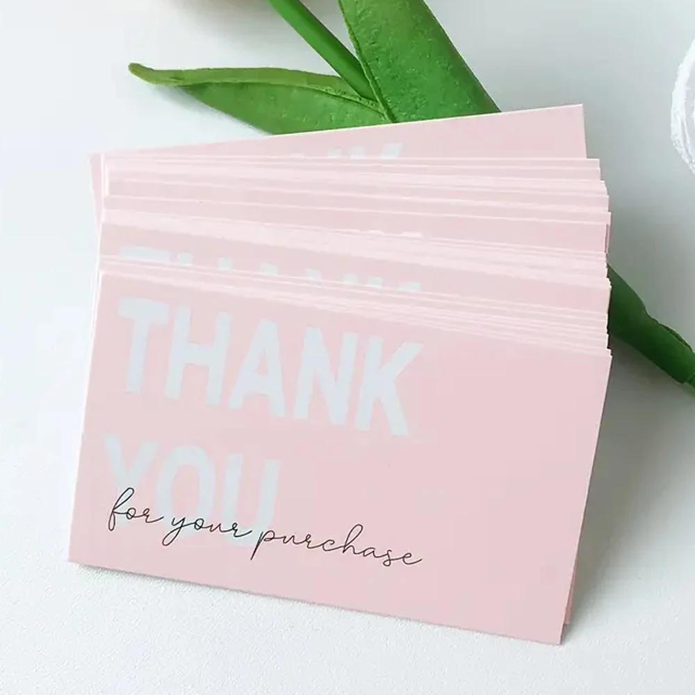 50Pcs Thank You Card Small Business Card Thank You Cards for your supporting Business Package Decoration,Wedding Party Supplies