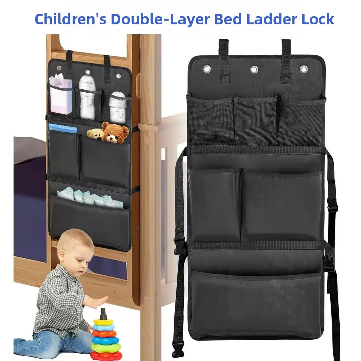 

Защитный чехол для лестницы двуспальной кровати, уличный подвесной органайзер для хранения, двухслойный органайзер для лестницы кровати