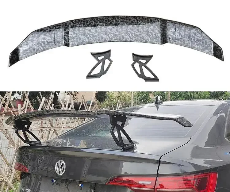 

New！ ABS Carbon Fiber Car Rear Wing Trunk Lip Spoiler For BMW Audi Benz Ford Toyota Vw All The Three-Box Sedan Universal GT Spo