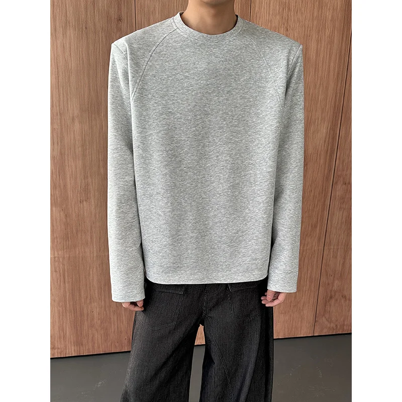 

Spring Long Sleeved T-shirt Men Fashion Gray Casual T-shirt Men Streetwear Korean Loose Black T Shirt Mens Top Large Size 5XL