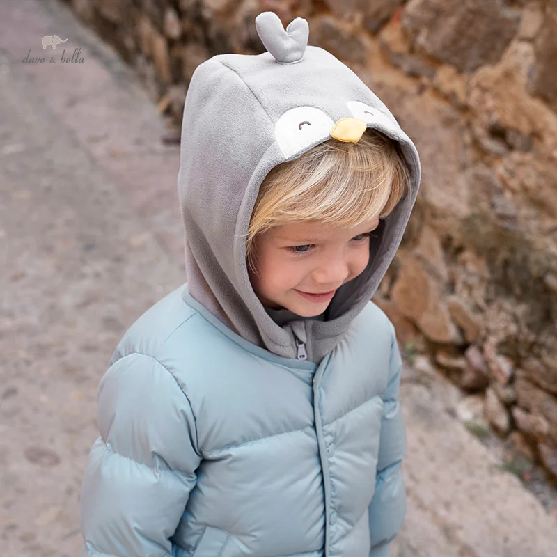 Dave Bella Winter Children's Coat Hooded Long-Sleeved 90% White Duck Down Jacket Suitable For Children 2-7Y DB4243002