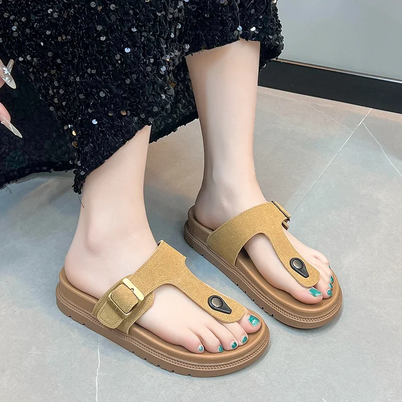 النساء شباشب على الموضة تصميم جديد جولة رئيس سميكة القاع الارتفاع تعزيز الوجه يتخبط قوس دعم لينة وحيد الصنادل المريحة #2