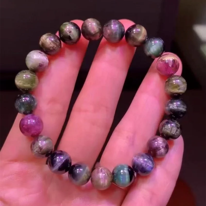 Natural Tourmaline Rainbow First-Line Cat's Eye Bracelet