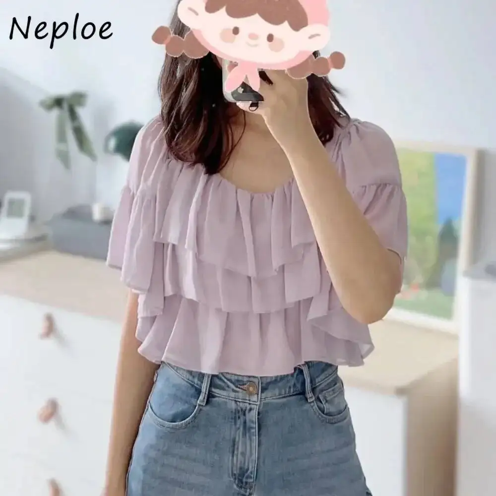 

BabYoung Sweet All-Match Moda Chiffon Fresh Shirt Elegant Slim 2025 New Ruffles Lovely Blouse Japan Exquisite French Style Blusa