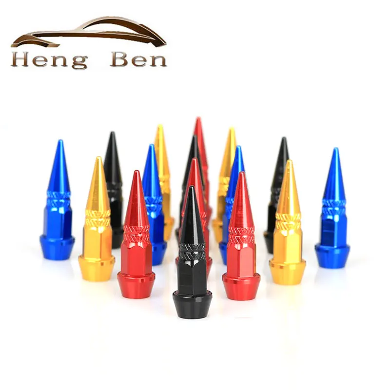 

Racing 4PC Car Auto Bike Spike Shape Tire Tyre Dust-proof Wheel Stem Aluminum Alloy Valve Cap