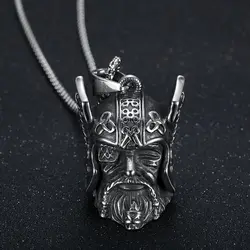 Norse Gods Odin Celtic Knot Motorcycle Bell Necklace Men's Punk Riding Rock Lucky Exorcism Amulet Jewelry