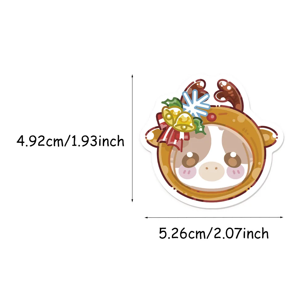 50PCS 크리 에이 티브 크리스마스 만화 작은 암소 낙서 스티커 DIY 스피커 스케이트 보드 워터 컵 수하물 방수 스티커