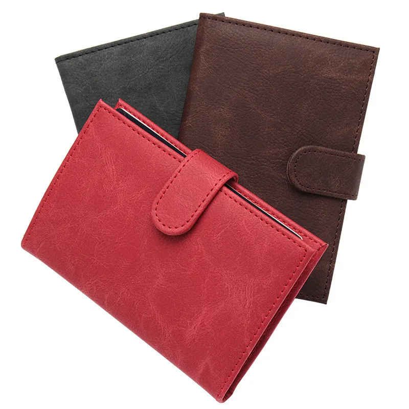 

Vintage Business Travel Passport Cover PU Leather Women Men ID Bank Credit Card Holder Multi-Function Wallet Document Case