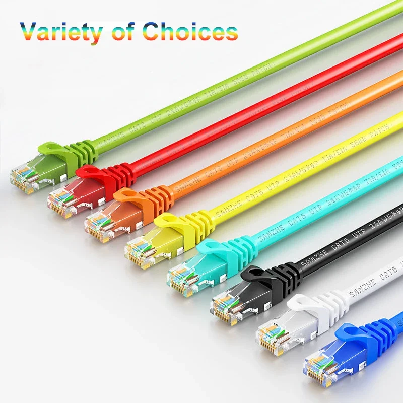 Samzhe kabel Ethernet Cat6 Gigabit szybki kabel internetowy 1000Mbps RJ45 ekranowany przewód sieciowy LAN na PC PS5 PS4 PS3 Xbox