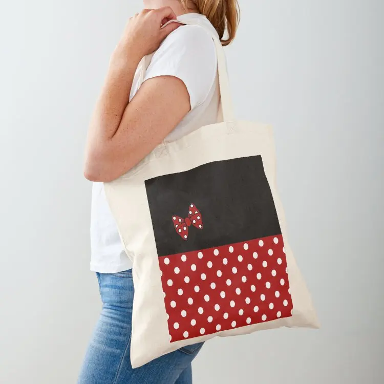 

Polkadots Tote Bag Canvas shoulder bag shopper bag women canvas shopping bags foldable Shopping bags