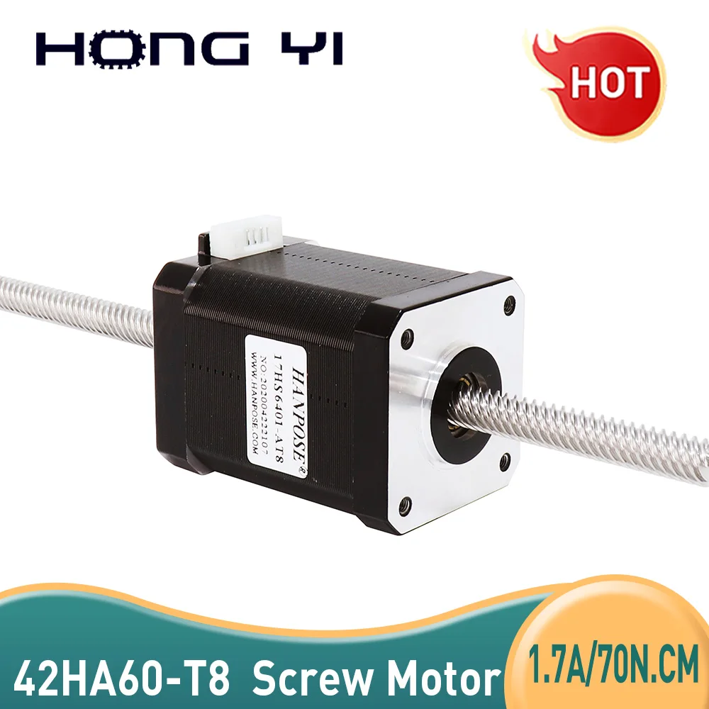 42 through-type screw stepper motor NEMA17  screw through motor 17HA6401-T8*12 400MM for Motor in automatic feeder