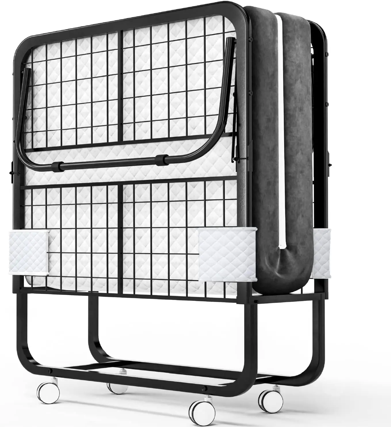 Foldable Guest Bed with 5" Memory Foam Mattress, 75x31 Cot Size, Space-Saving Design