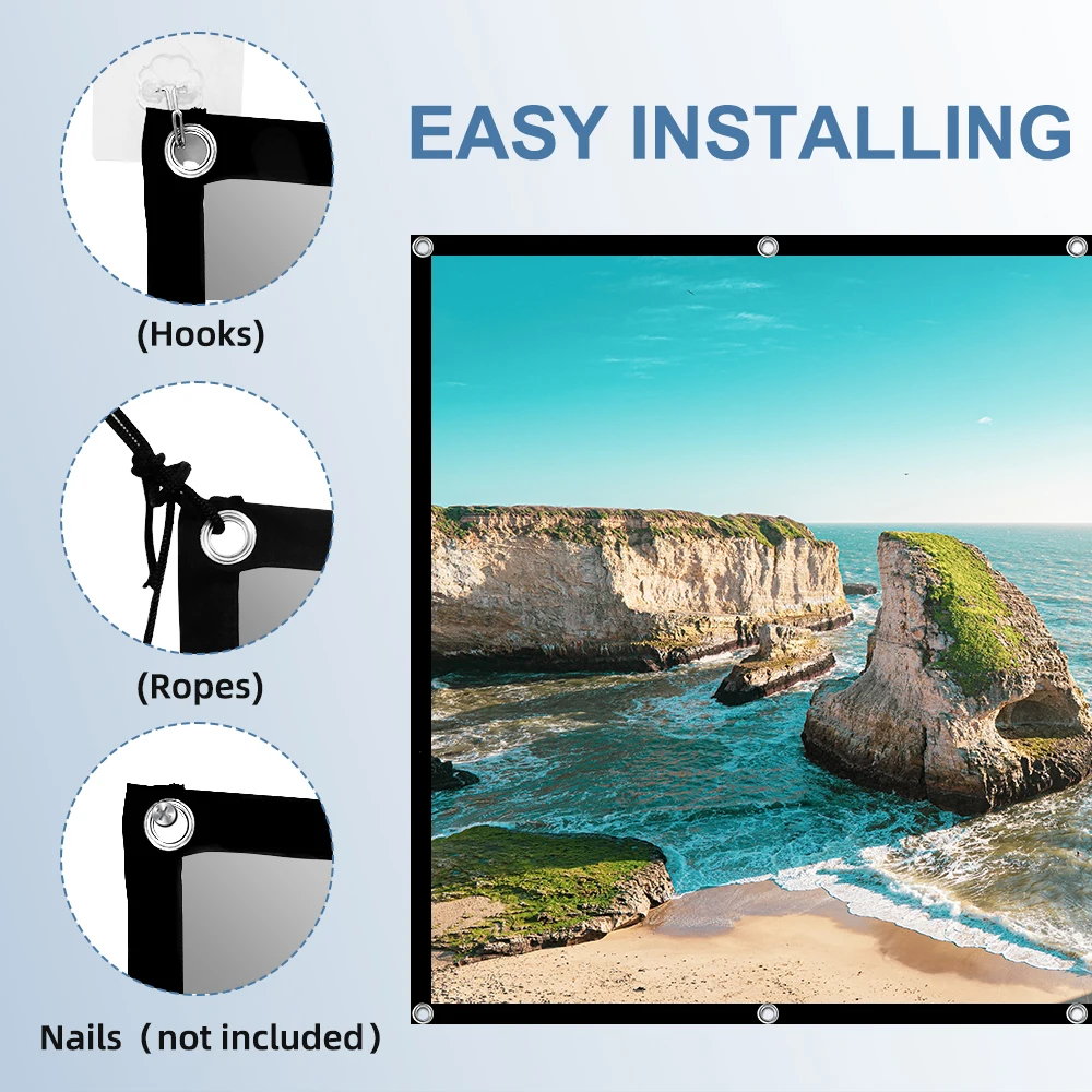 LEJIADA 新しい 16:9 グレー抗光 4K HD ポ - Projector Screen 100 Inch のレビューと価格