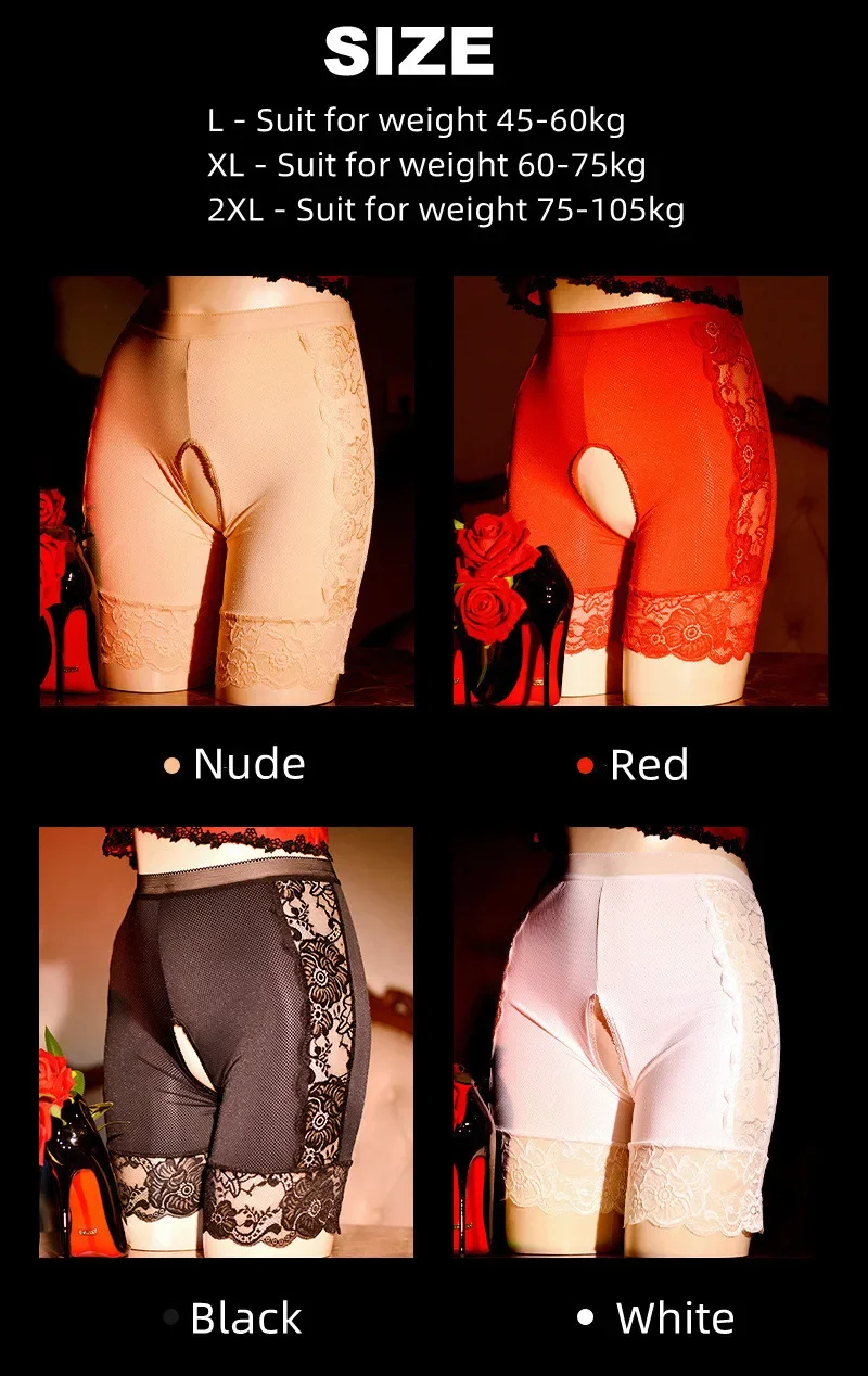 Heren Gay Sexy Kanten Slipje Open Kruis Lingerie Zijde Patchwork Onderbroek Stretch Ademend Boyshort Crotchless Sissy Ondergoed