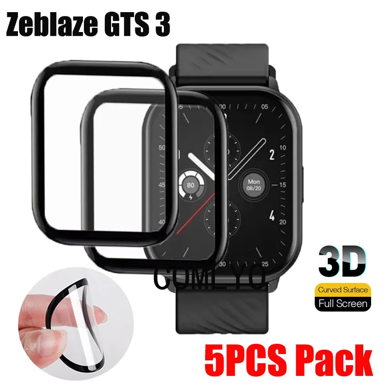 5PCS For Zeblaze GTS 3 Smart watch Screen Protector Protective 3D Full Cover Curved Soft Film