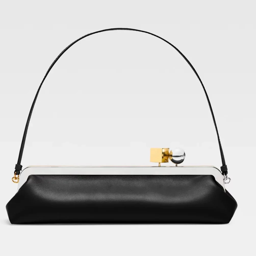 Fashion Long Clutch Bag for Women Luxury Designer Kiss Lock Women Shoulder Bags Elegant Party Purses Trend Underarm Bag 2026 image 6
