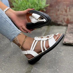 Large Size 43 Women New Flat Casual Open Toe Beach Sandals 2024 Women's Low Heel Shoes Wedges Woman Summer Footwear Red