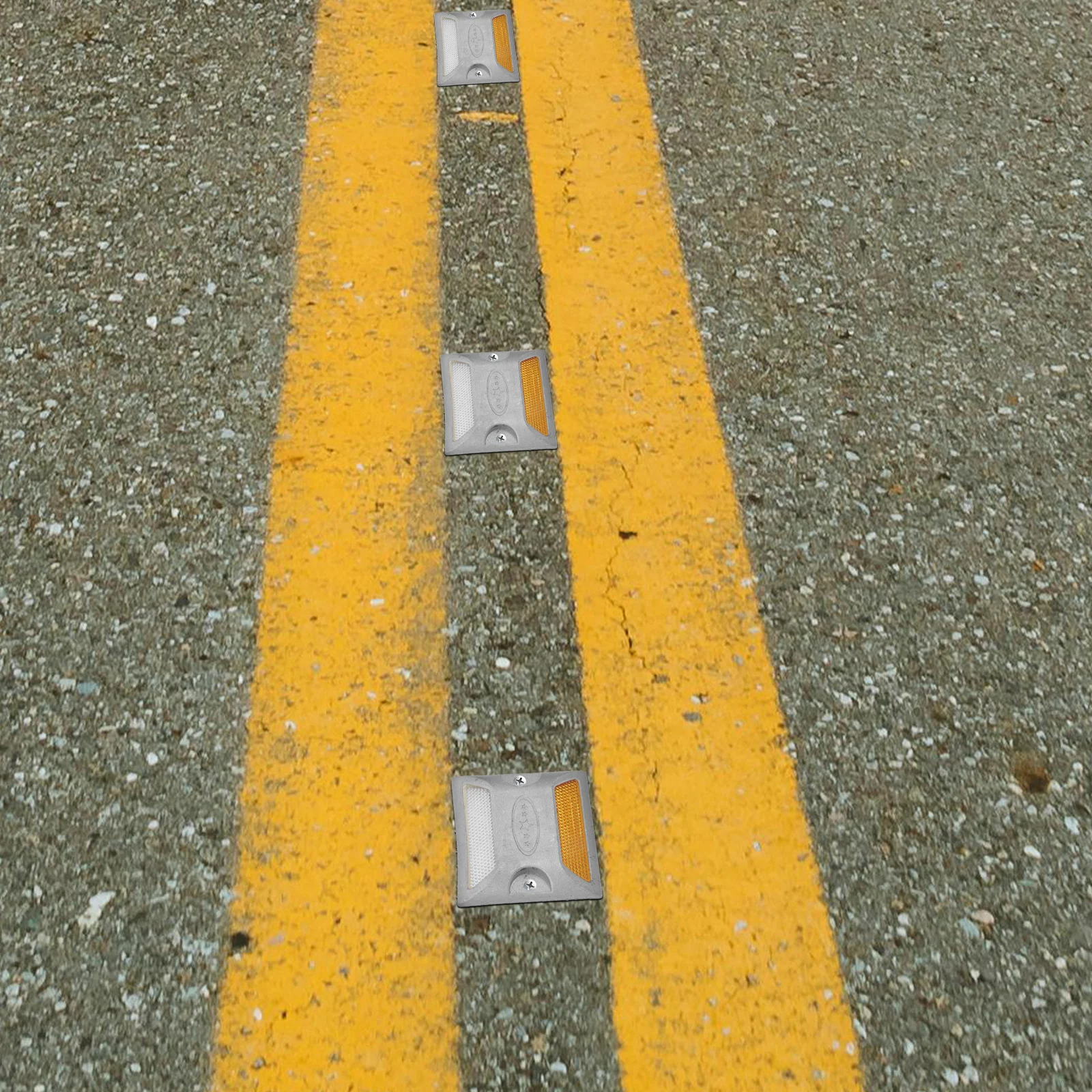 

Aluminum Stud Driveway Marker Reflective Pin Gasket Signs Road Pavement Plastic Thickened Design Traffic Flow Guidance Highway