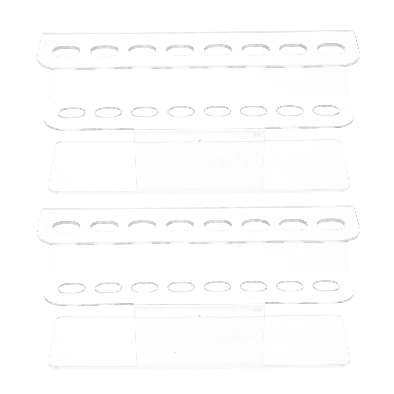 2Pcs Acrylic Nail Display Stand 8-Hole Transparent Tool Holder for Eyelash Tweezers Nail Art Pens Manicure Accessories Makeup