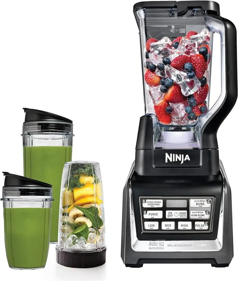 Ninja BL642 Nutri Ninja Personal & Countertop Blender with 1200W Auto-iQ Base, 72 oz. Pitcher, and 18, 24, & 32 oz