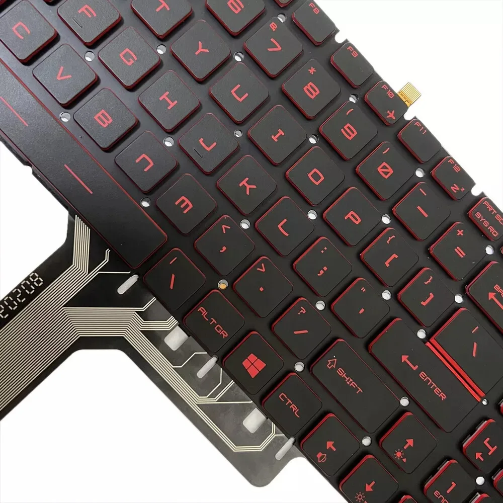 For MSI GF75 Thin 8RC 9RD MS-17F1 MS-17F2 MS-17F5 US Keyboard Red Backlight
