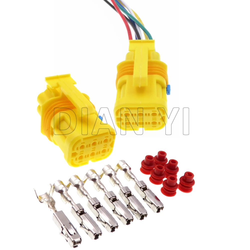 

1 Set 6 Way Auto Cable Socket 18651.000.001 AC Assembly Automobile Plastic Housing Connector