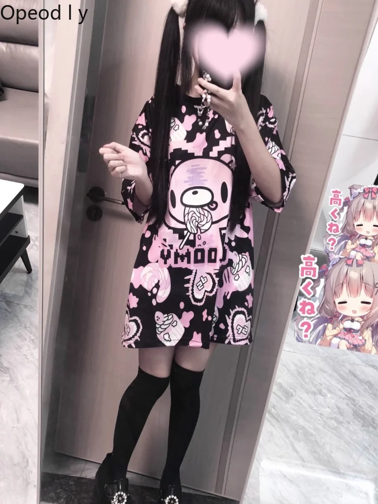 

Y2k Subculture Punk Style Japanese Original Lolita Short-sleeve 2026 Summer New Loose Casual Comfortable Fashion Women's T-shirt