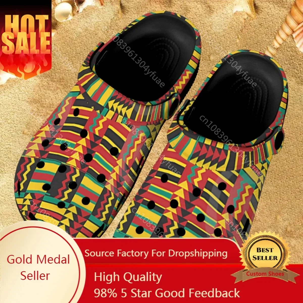 

Brand Designer Fashion Sandals Women African Tribal Print Comfortable Home Slippers Slip On Non-slip Breathable Garden Shoes New