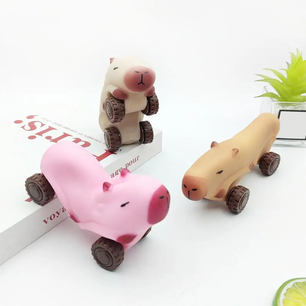 Cartoon Capybara Car Toy Stress Relief Transformable Capybara Truck Pinch Sensory Toy Soft Stress Animal Fidget Toy