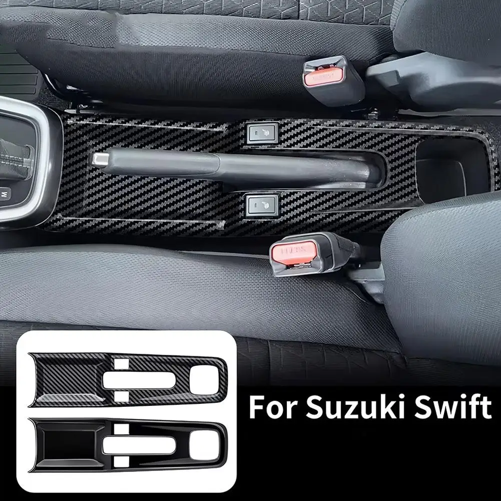 لسوزوكي سويفت 2017 2018 2019-2024 2025 حامل أكواب الماء للسيارة صندوق لوحة ملصق ABS ألياف الكربون نمط الملحقات الداخلية