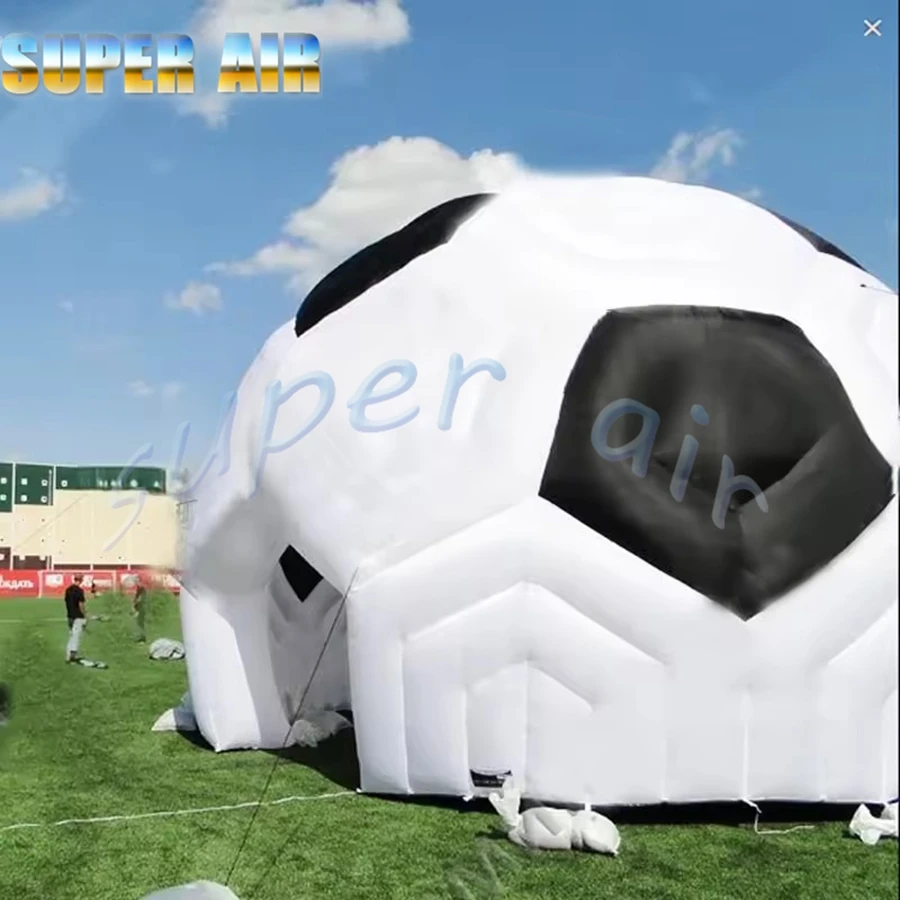 屋外パーティー用の1つのドアが付いた大型屋外サッカー風テントインフレータブルドームテント
