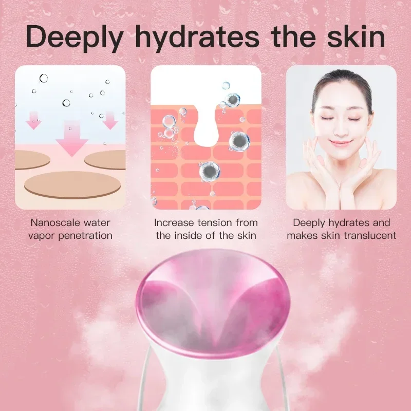 KONKA Electric face steamser with 55ml water tank White thermal spray steamsing facial Hydrating instrument Thermal spray beauty