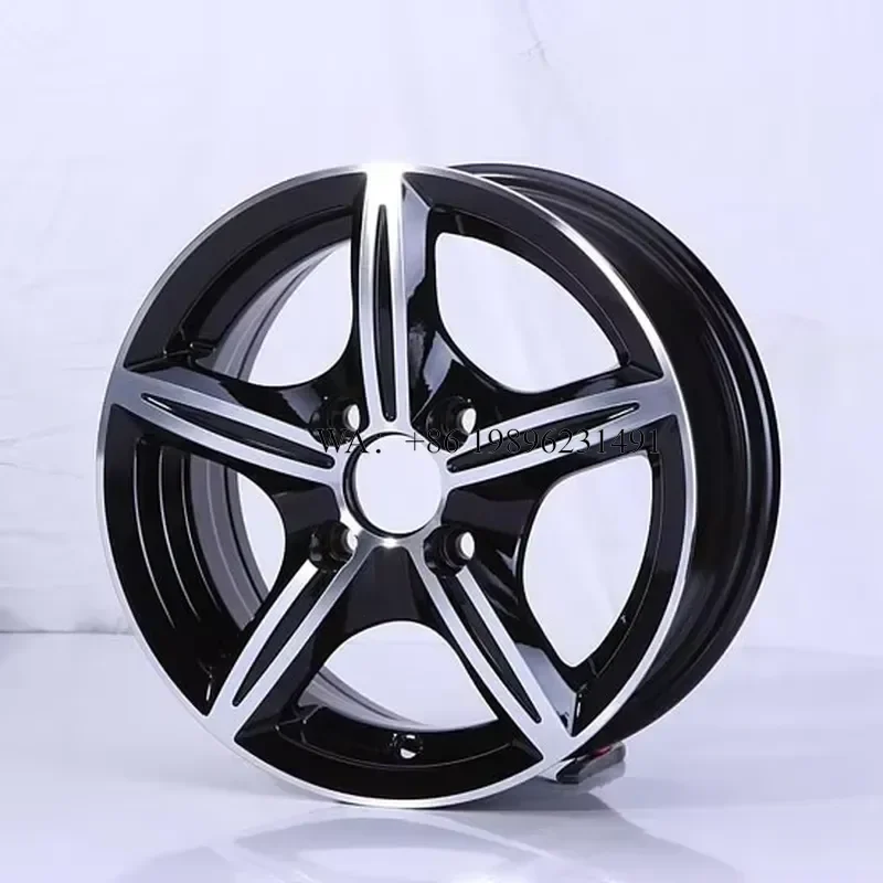 Wmwmnu for Black Machined Face 13 14 15 Inch Alloy Wheel Rims 4 5 8 10 Lug 114.3 100 108 105 110 112 PCD Passenger Car High