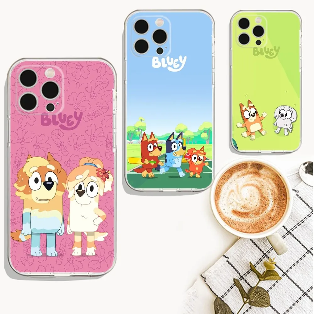 Cute B-Blueys Dogs Soft Phone Case For iPhone Apple 15,14,13,12,Mini,11,Pro,Max,Plus,X,XR,XS,8,SE,2020,Plus Transparent Cover