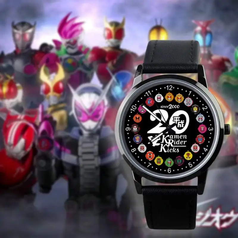

Kamen Rider Watch Electronic Watch Leather Pointer 20Th Anniversary Commemorative Cartoon Anime Student Watch Holiday Gift