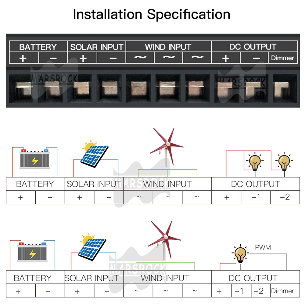 Imagem -02 - com Mppt 2500w 48v Boost & Buck Controlador Híbrido Solar Vento Inteligente Wind1000w Solar1500w Melhor Design de Dissipação de Calor