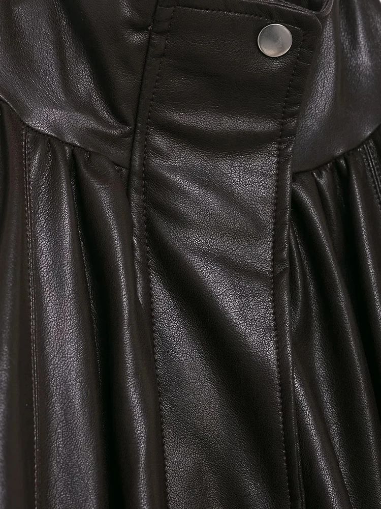 Women's New Retro PU Street Style Motorcycle Jacket Zipper Tops Outerwear Faux Leather Jacket Coat Ladies Streetwear