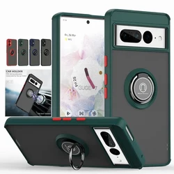 Case For Google For Google Pixel 8A 7A 8 7 6 Pro Phone Case 360 Magnetic Finger Ring Matte Holder Armor Cover Anti-Fingerprint