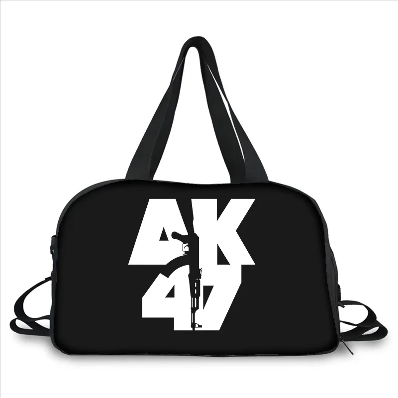 Bolsa Mensageiro Portátil de Impressão 3D Bolinhas de Arma, Bolsa de Viagem, Grande Capacidade, Multifuncional, Tendência de Moda, AK47