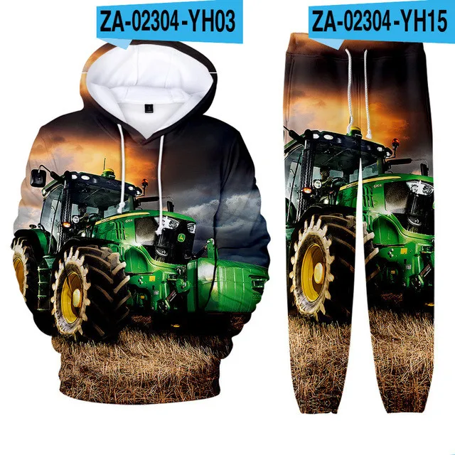 Tractor Pattern 3D Print kids Tracksuit Set Casual Hoodie+Pants 2pcs Sets Spring Autumn Oversized Sweatshirt Fashion Clothes