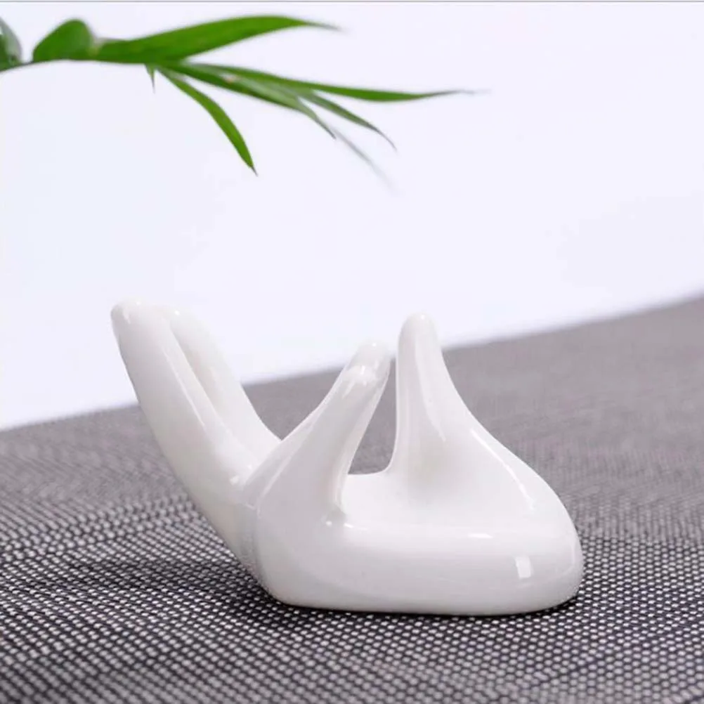 

White Ceramic Hand Stand Ocarina Holder Compatible with 6 and 12 Hole Ocarina Office Desk Decor for Music Collectors
