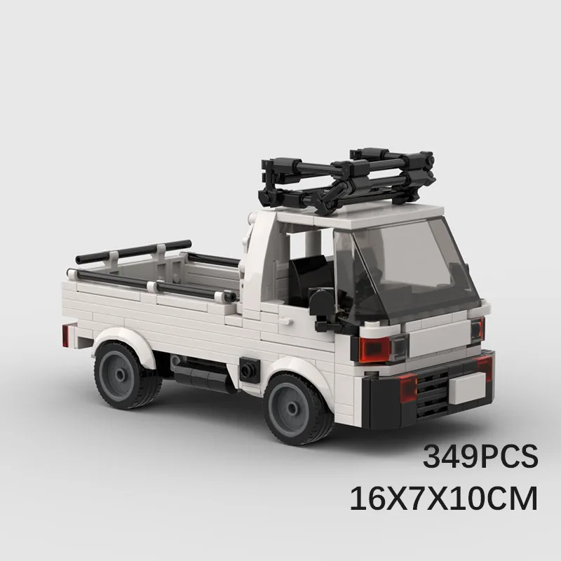 InhawBrick MOC-camión pickup de 8 rejillas, vehículo Racer, bloques de construcción, serie de velocidad, coche, juegos de ladrillos para adultos, modelo de juguetes para niños