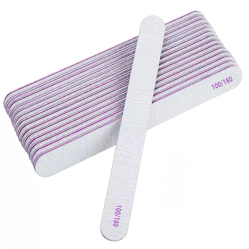 2—pack nail files and buffers, 100/180 grit, durable sandpaper, high flexibility, odorless nail styling tools for manicures and