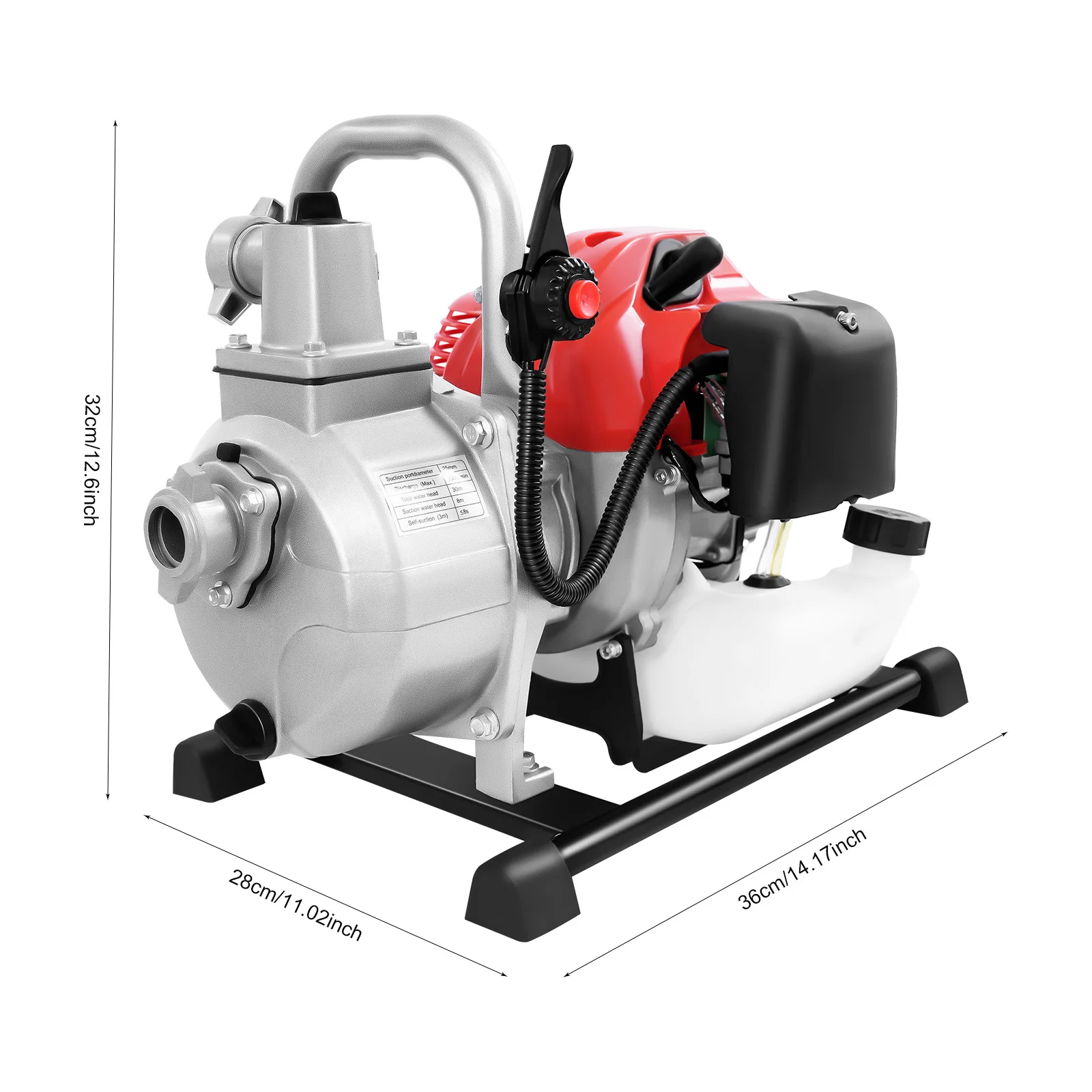 43cc 1.25kw مضخة مياه البنزين 1.7HP 2 السكتة الدماغية محرك البنزين حديقة مضخة معززة مضخة الري للرش