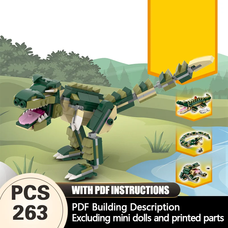 Creators Animal Series Model MOC Building Bricks Dinosaur & Reptile Modular Technology Gifts Holiday Assemble Children Toys Suit