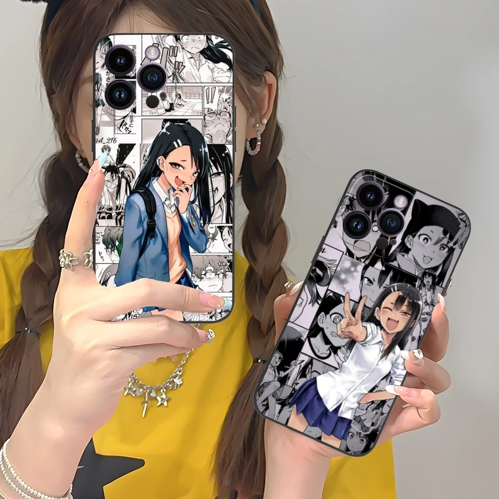 Hayase Nagatoro Anime Mobile Cell Phone Case for iPhone 16 15 14 13 12 11 X XR XS 8 7 Pro Max Plus Mini Black Phone Cover Shell