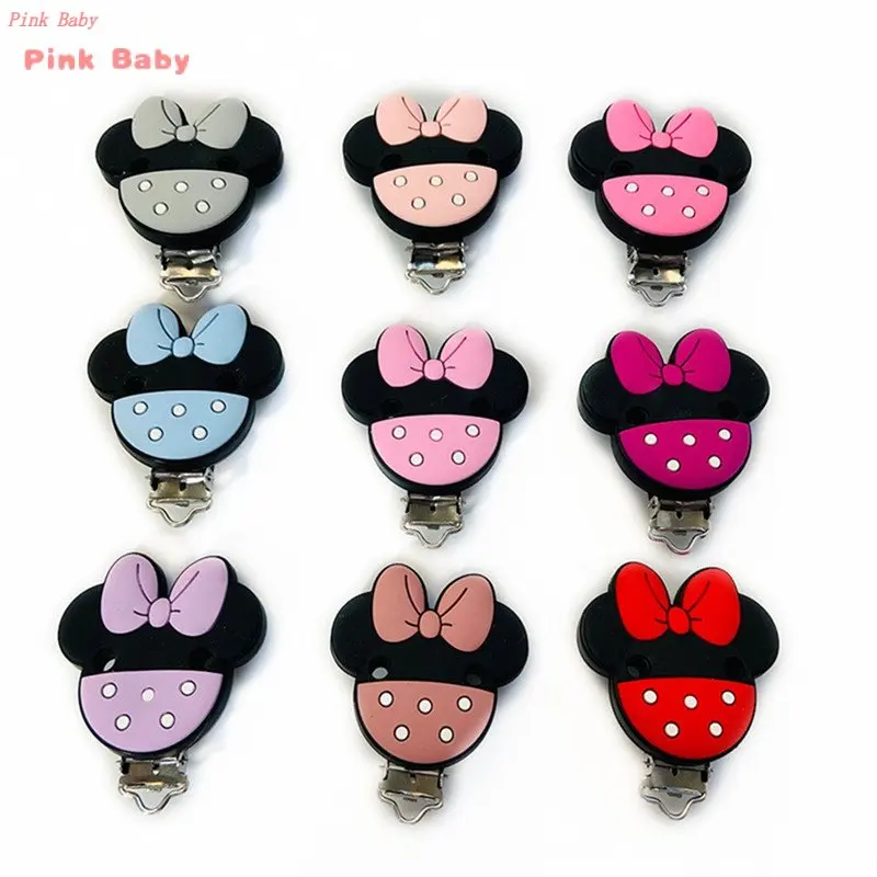 

15pcs Mickey Silicone Clips Baby Pacifier Clips Holder Silicone Dummy Pacifier Chain Accessories BPA Free Nursing Teething Toys