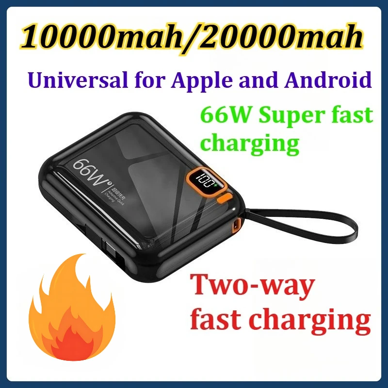 

10000/20000 мАч Power Bank Портативный мини-банк высокой емкости USB Type C с двусторонней быстрой зарядкой для Apple и Android