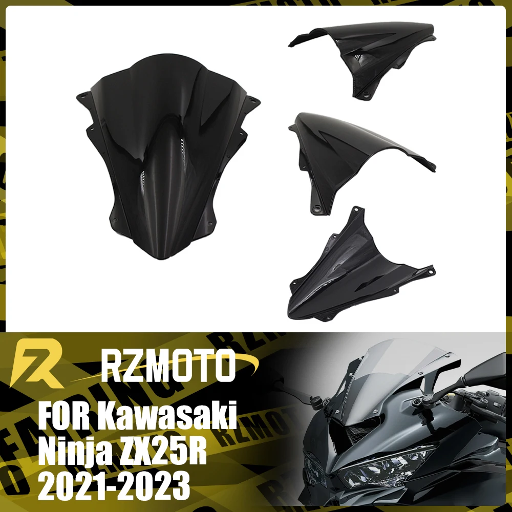 

Motorcycle Accessories Windshield For KAWASAKI NINJA ZX-25R NINJA-SE 2021-2023 Front Double Bubble Wind Deflector Windscreen