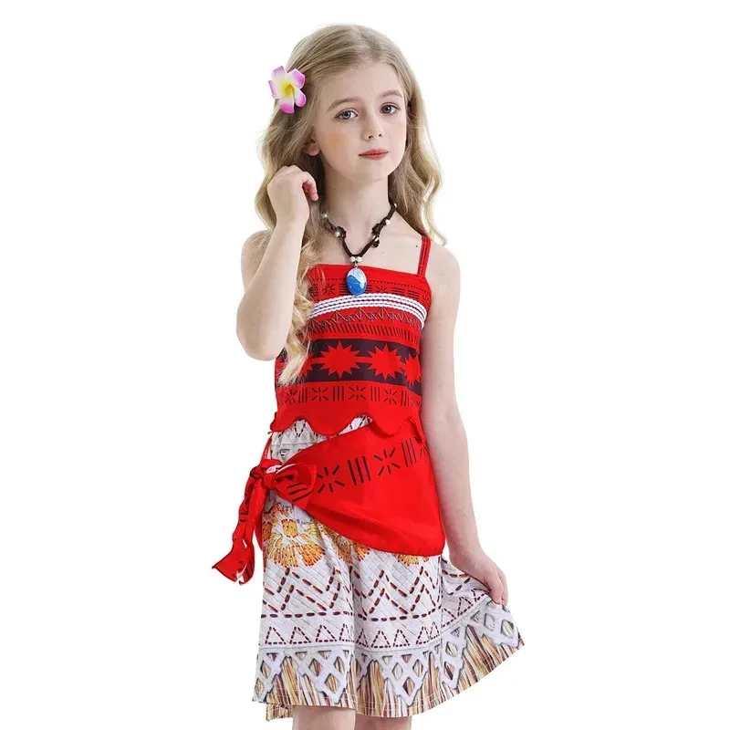 

♥AA Anime M-2 Costume Girls Cosplay Princess Dresses Children Vaiana Clothes Carnival Party Kids Outfits Polyne New 2026